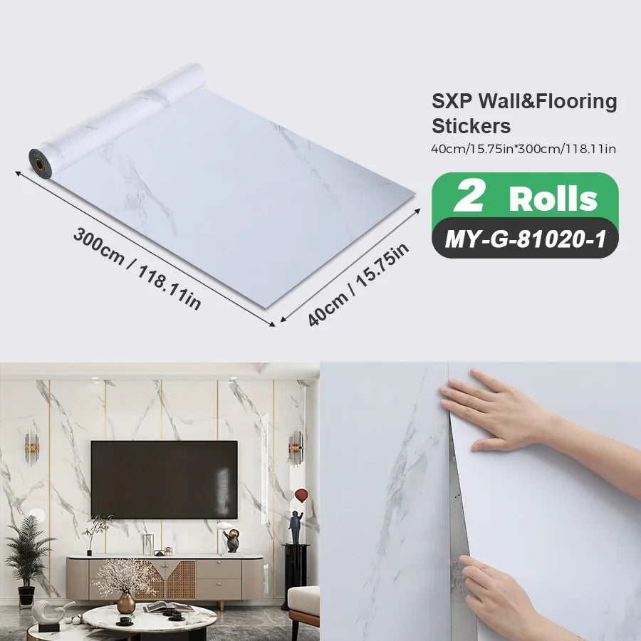 Self Adhesive Wall And Floor Sticker Wood Grain Marble Design