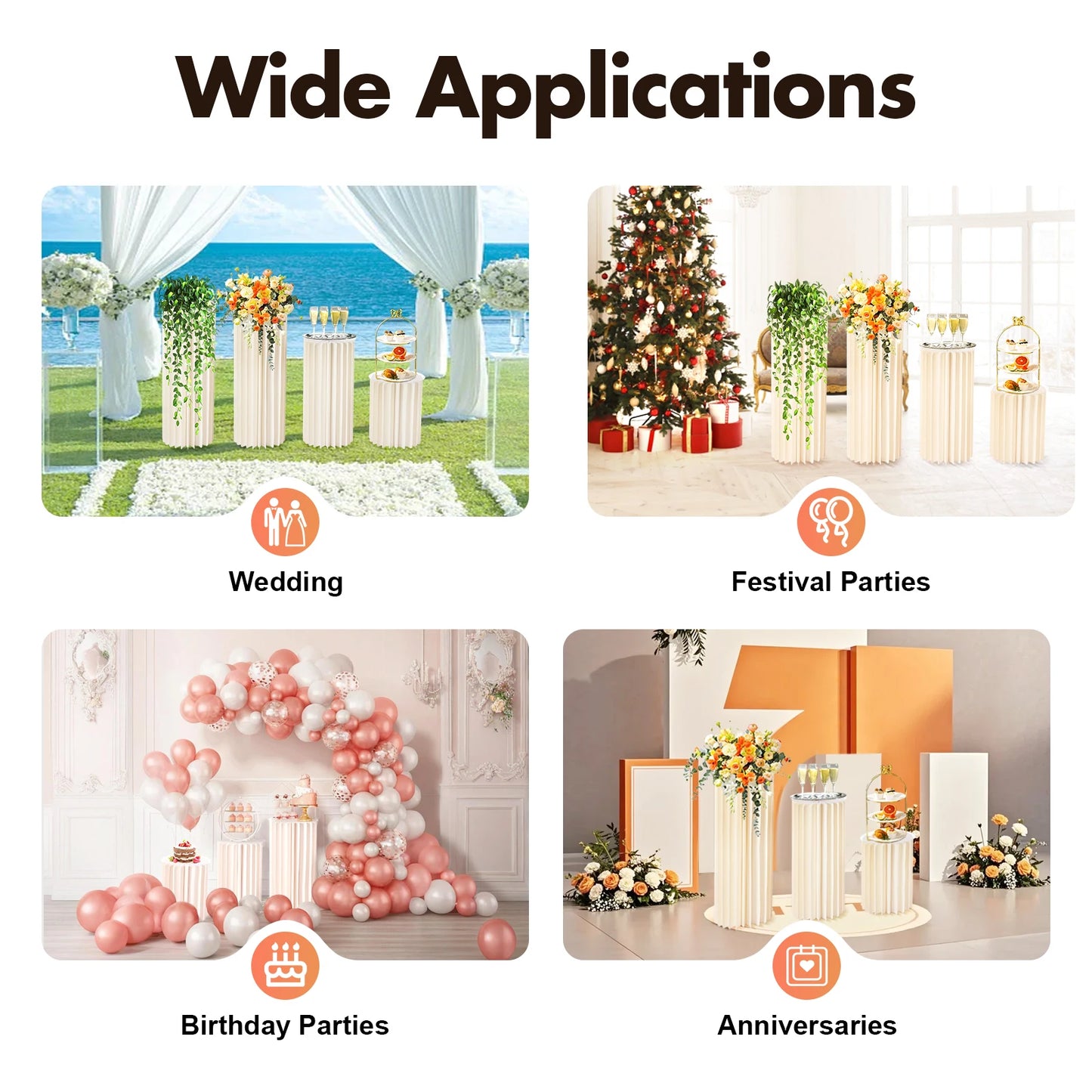 Foldable Cardboard Flower Stands For Wedding Centerpieces And Decor
