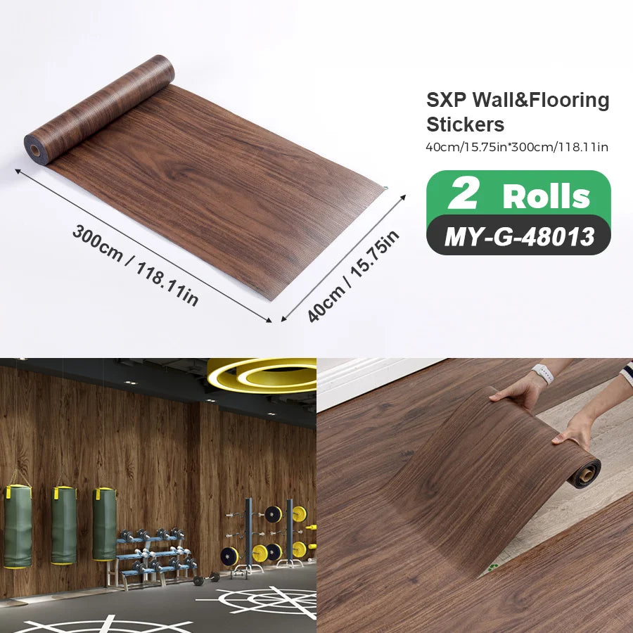 Self Adhesive Wall And Floor Sticker Wood Grain Marble Design