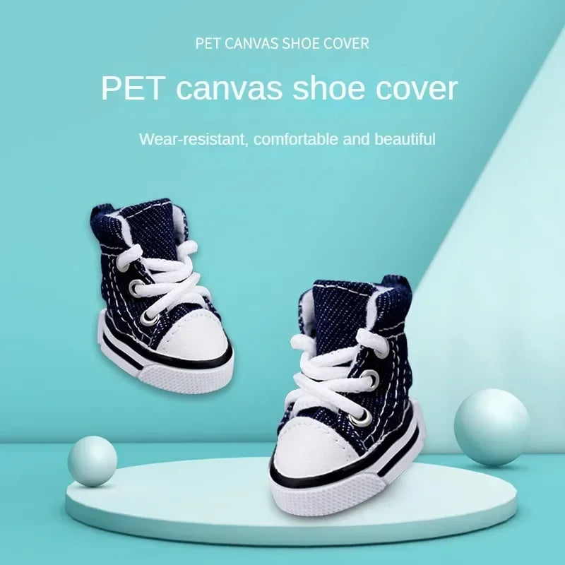 Pet Shoes Non Slip Denim Canvas For Dogs And Cats