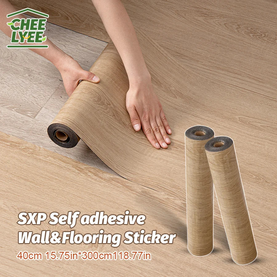 Self Adhesive Wall And Floor Sticker Wood Grain Marble Design