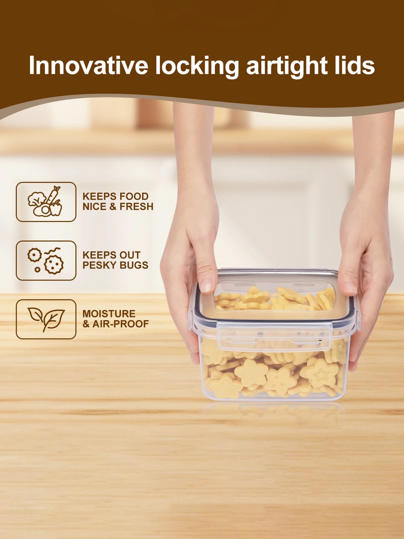 Sealed Food Storage Containers with Lids for Kitchen Pantry Jars