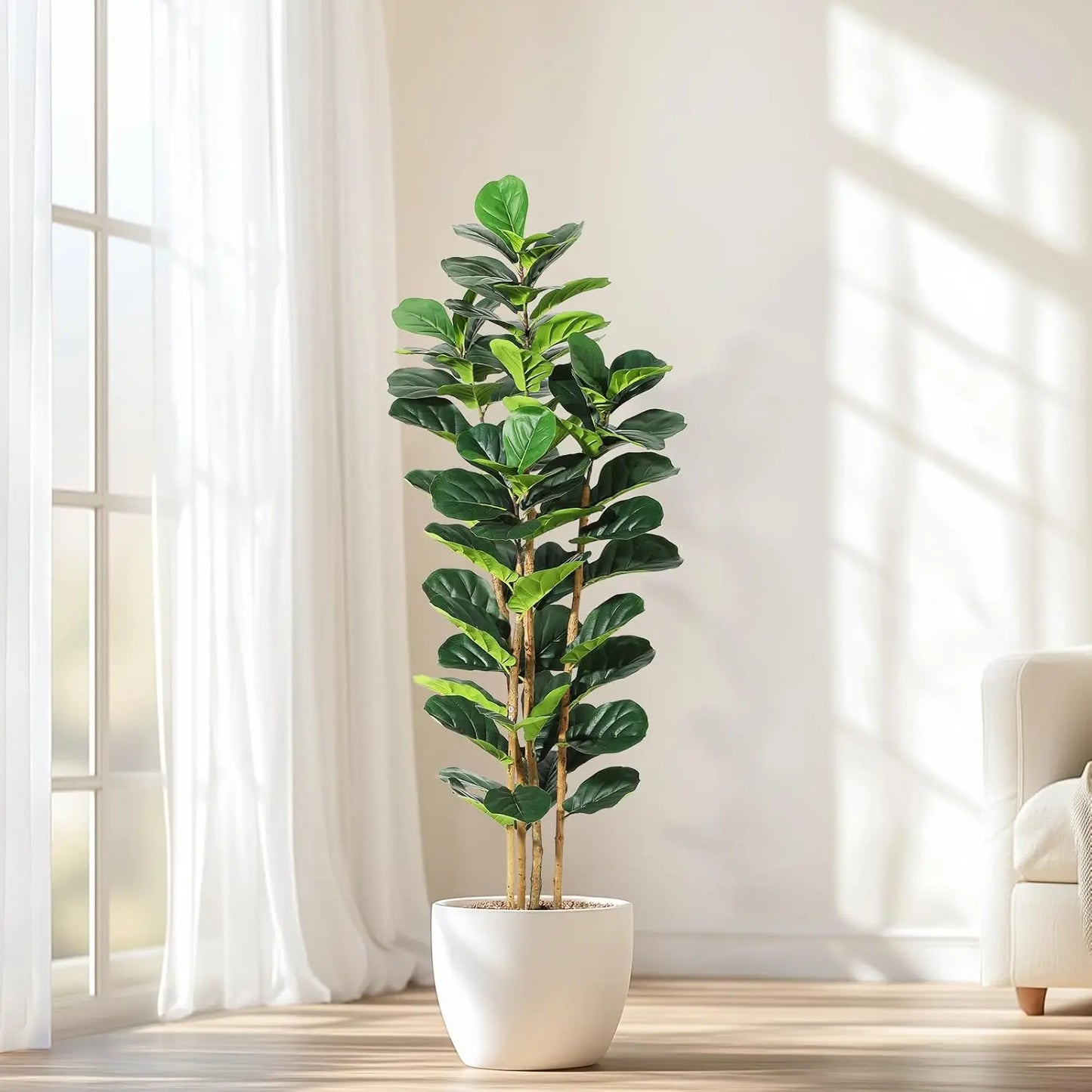 HiMISS Fiddle Leaf Fig Tree With Pot Artificial Indoor Plant