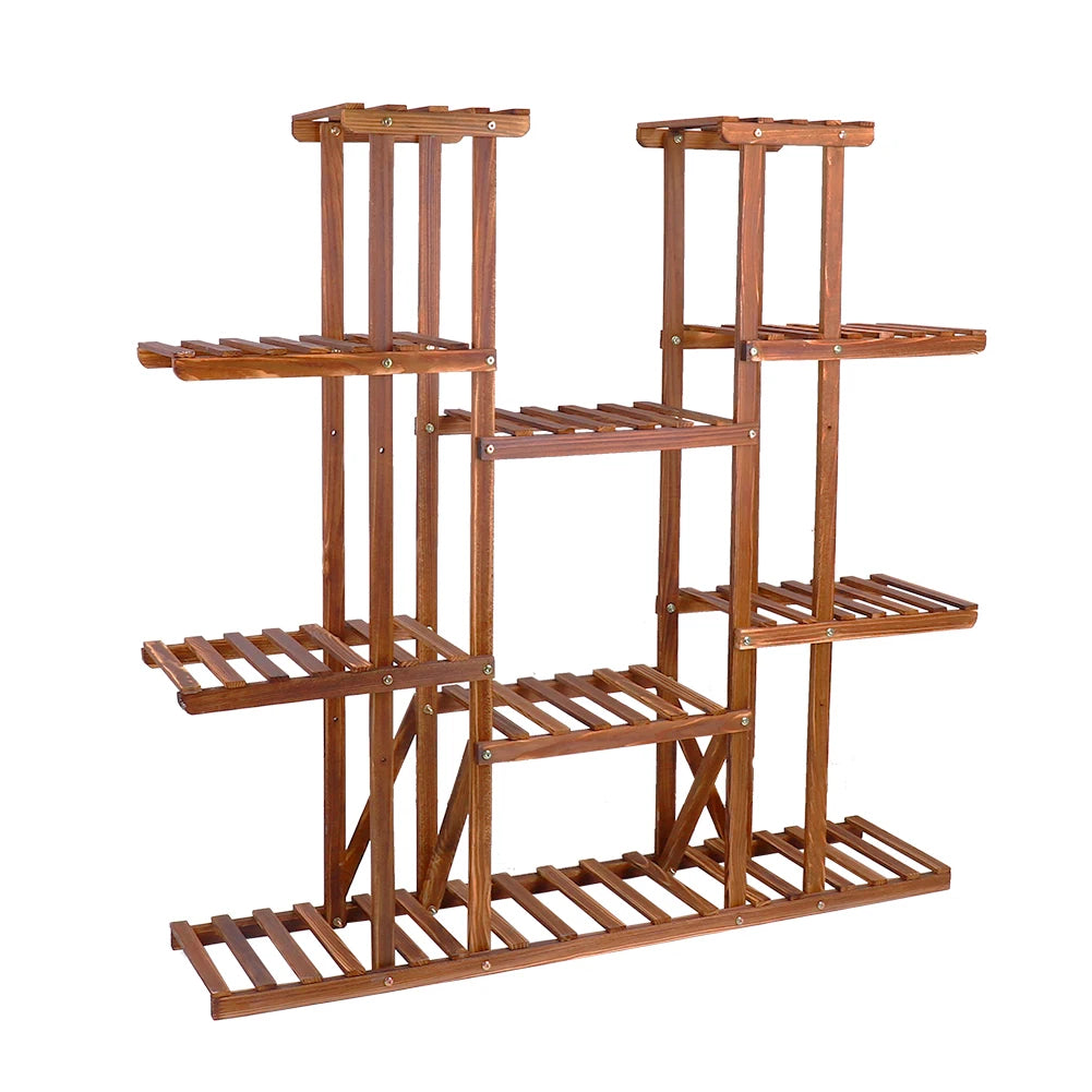 Wisfor Wooden Plant Shelf Indoor Outdoor Multi-Tier Display Stand
