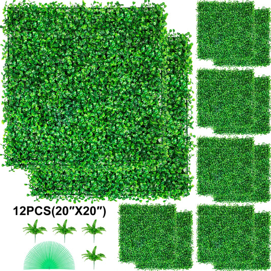 SucceBuy Boxwood Hedge Wall Panels Artificial Plant Backdrop Decor