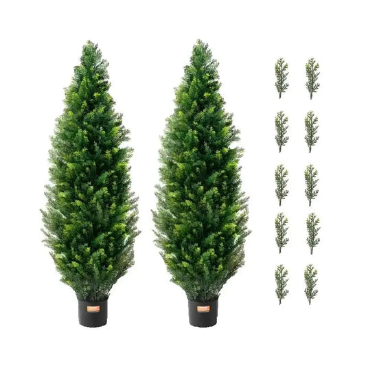 SucceBuy Artificial Cedar Topiary Tree For Home And Outdoor Decor