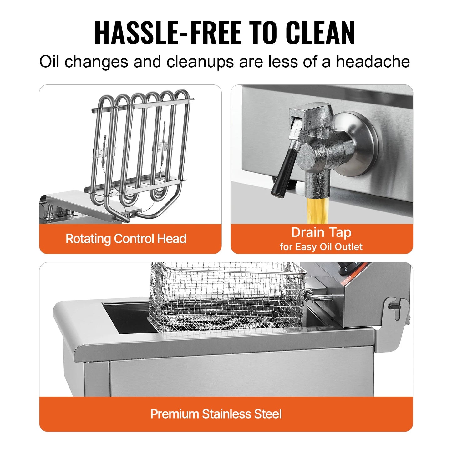 SucceBuy Electric Deep Fryer With Dual Removable Tanks Commercial Countertop
