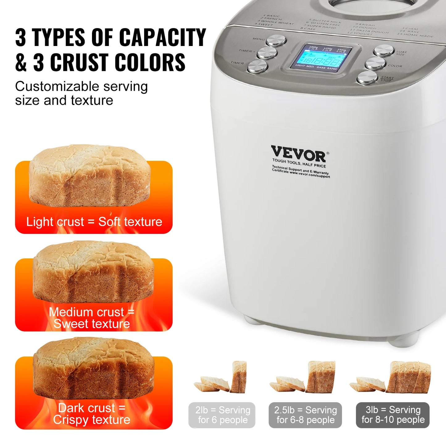SucceBuy 15-in-1 Bread Maker With Gluten Free Setting