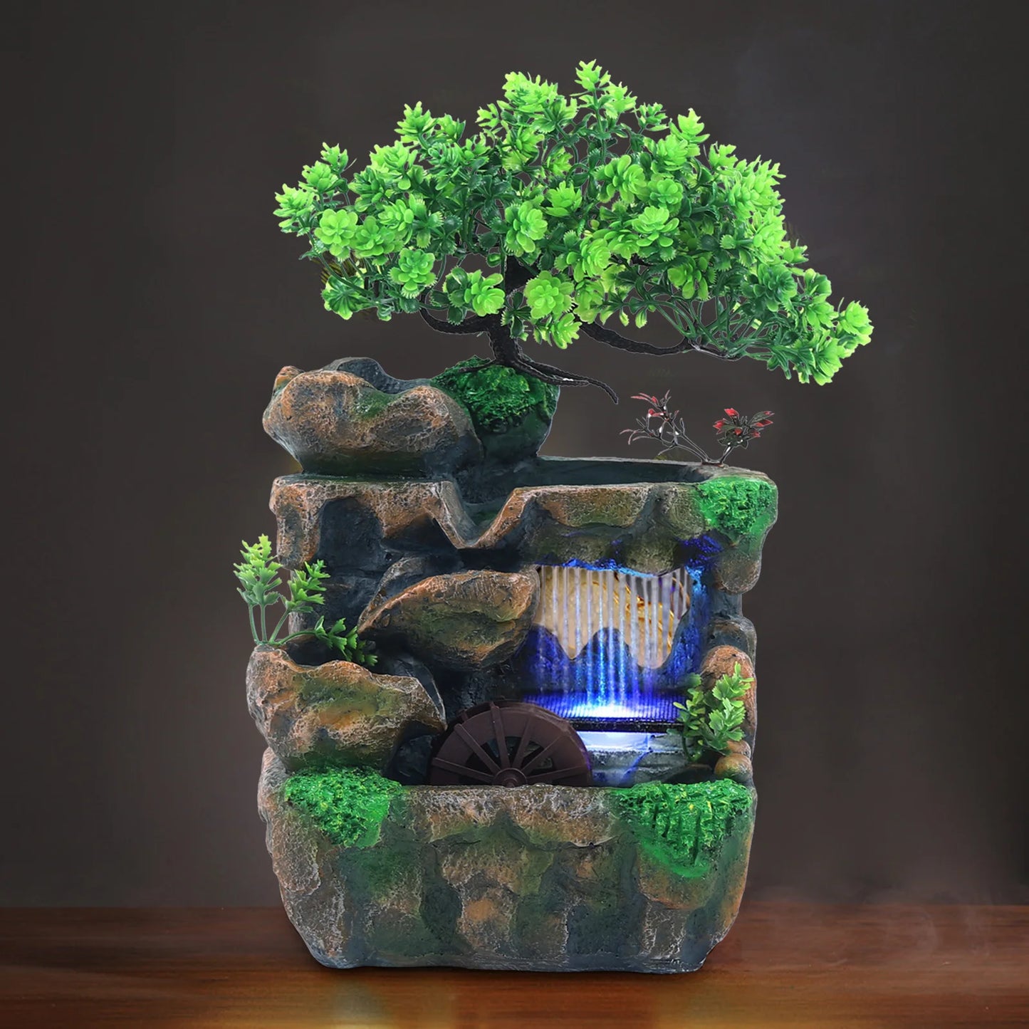 Indoor Room Desktop Fountain With LED Lighting Waterfall