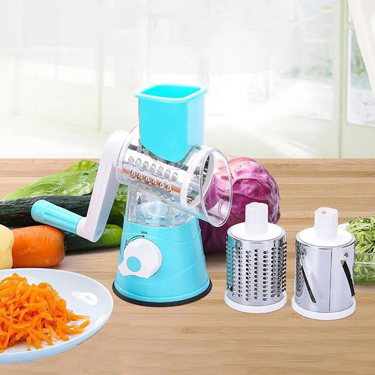 AEHOME Vegetable Slicer Shredder With 3 Drum Manual Grater Tool