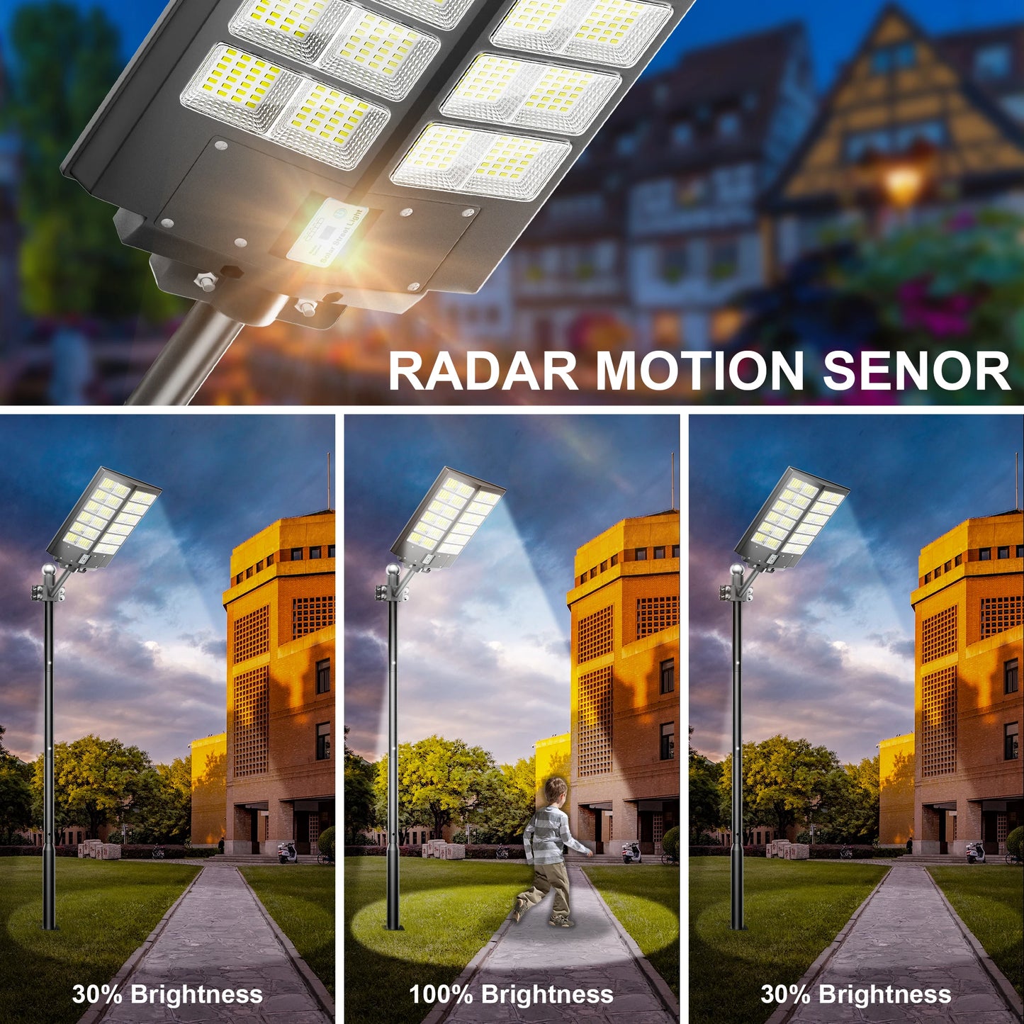 6000W Solar Street Lights With Motion Sensor Waterproof Outdoor
