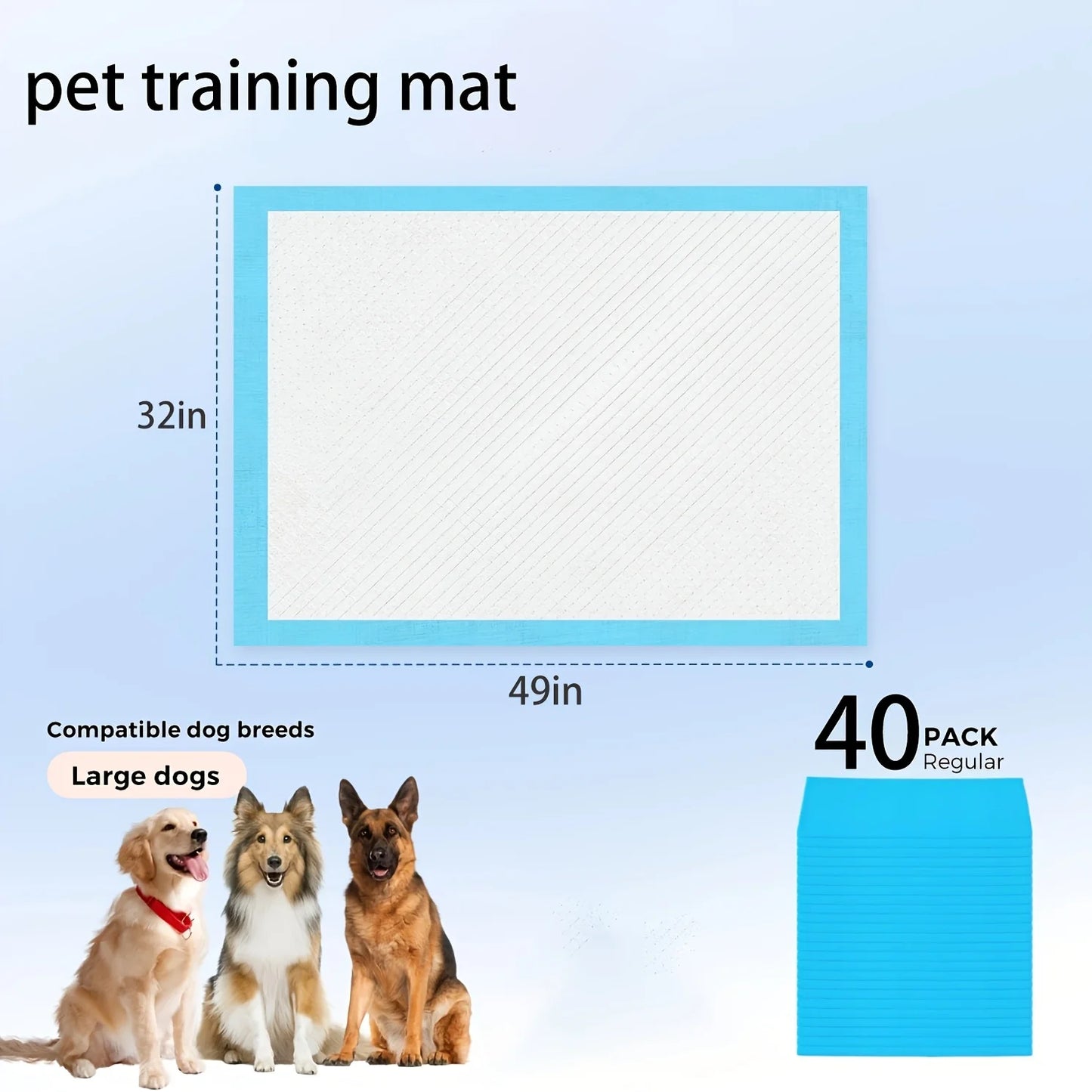 Disposable Pet Training Pads 40 Pack, Leak-Proof, Ultra-Absorbent