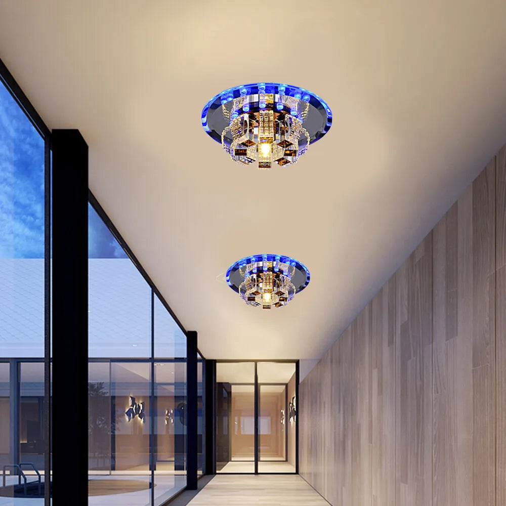 Crystal Ceiling Lamp With Adjustable Color Temperature LED Lighting
