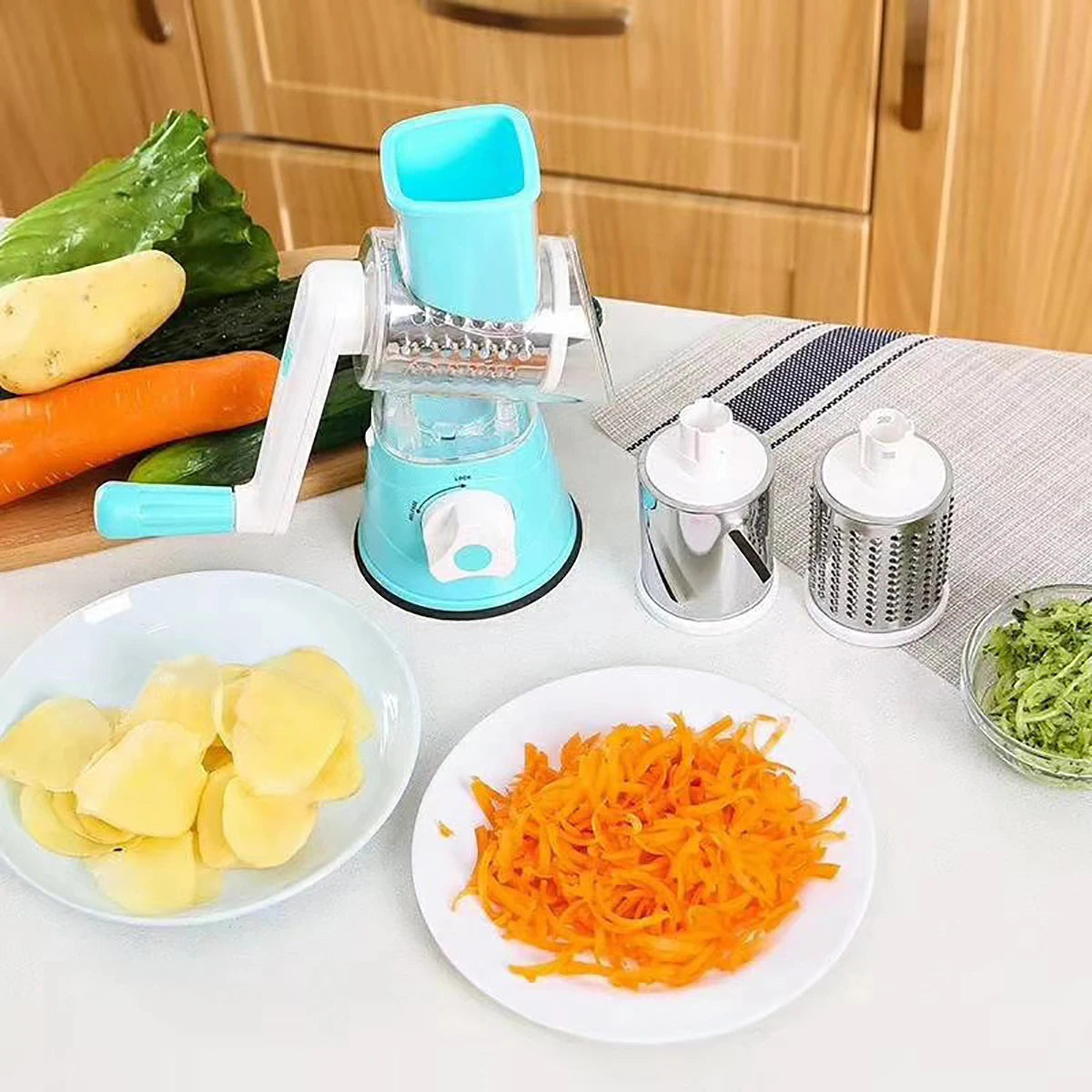 AEHOME Vegetable Slicer Shredder With 3 Drum Manual Grater Tool
