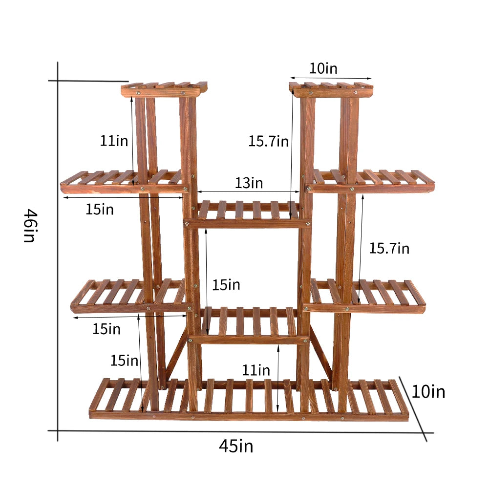 Wisfor Wooden Plant Shelf Flower Pot Display Stand Multi-Tier