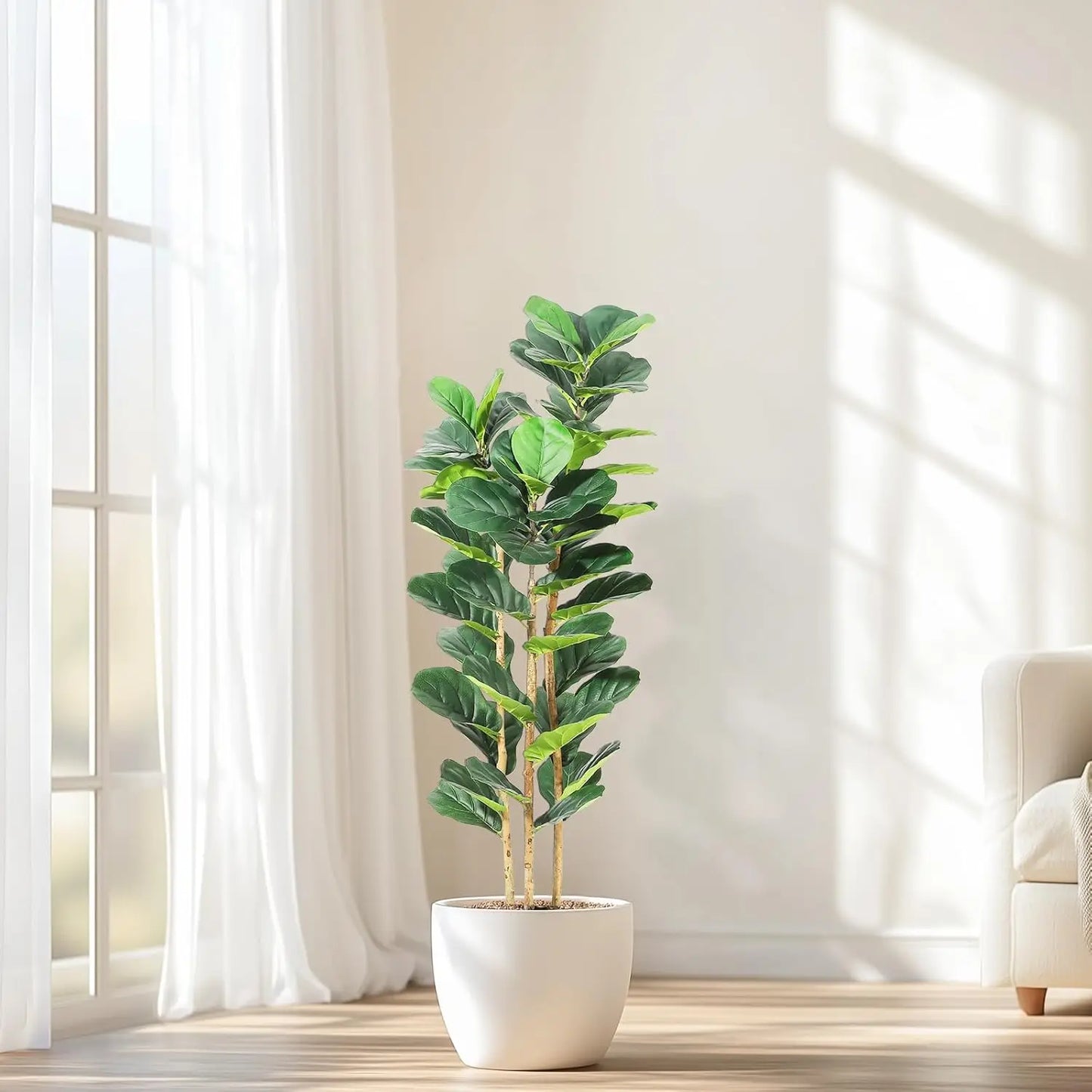 HiMISS Fiddle Leaf Fig Tree With Pot Artificial Indoor Plant