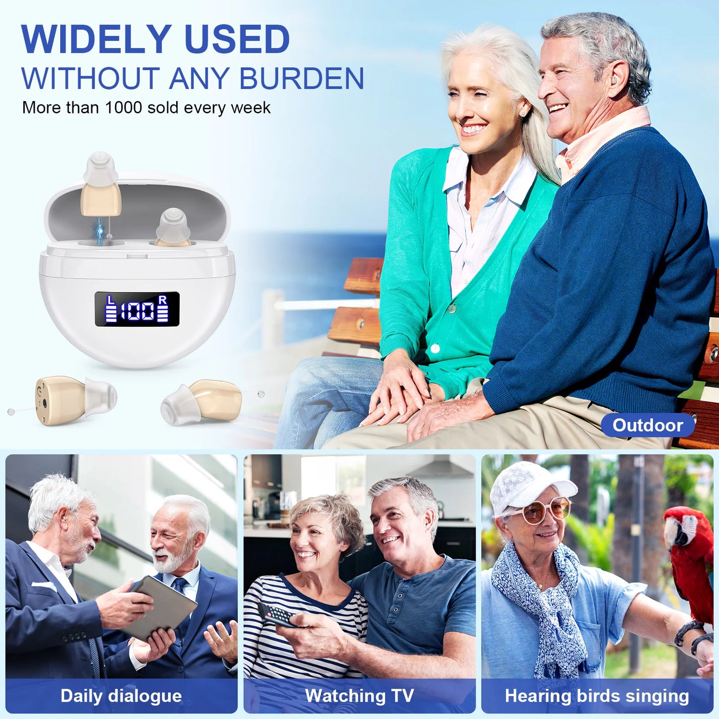K&FCOPTEE Mini In-Ear Hearing Amplifier With Adjustable Volume