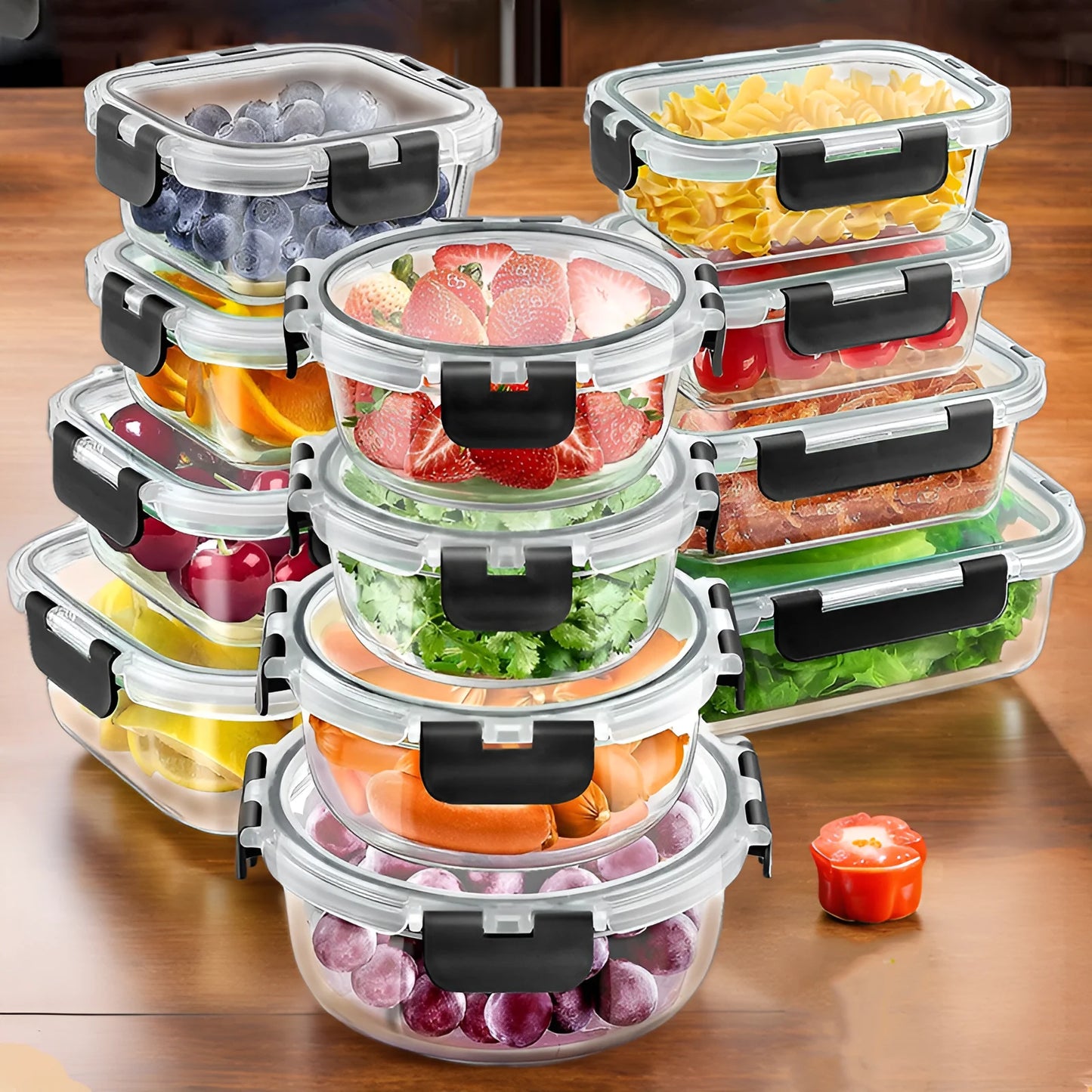 Glass Lunch Box Meal Prep Containers Airtight BPA Free