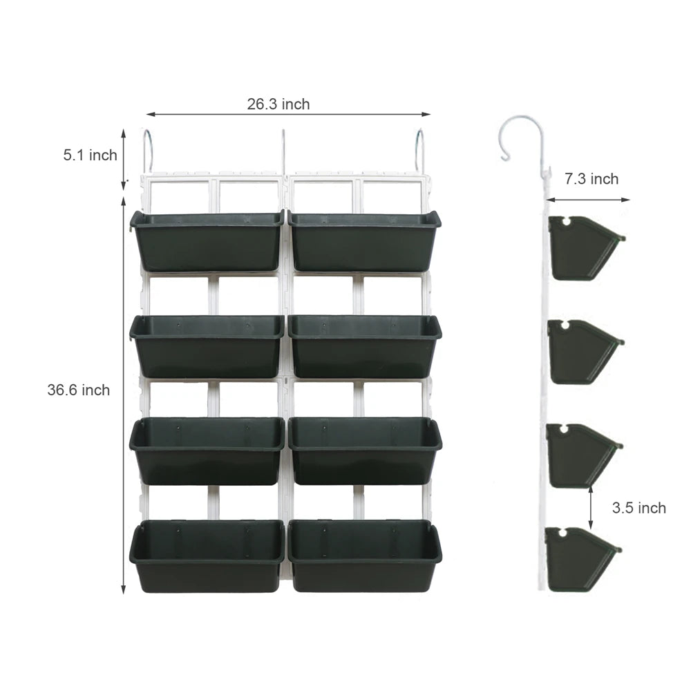 4 Tier Wall Mounted Elevated Garden Planter For Vertical Pots