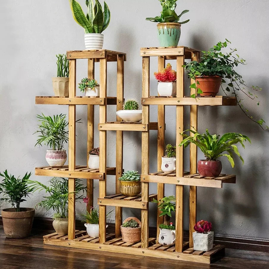 Wisfor Wooden Plant Shelf Flower Pot Display Stand Multi-Tier