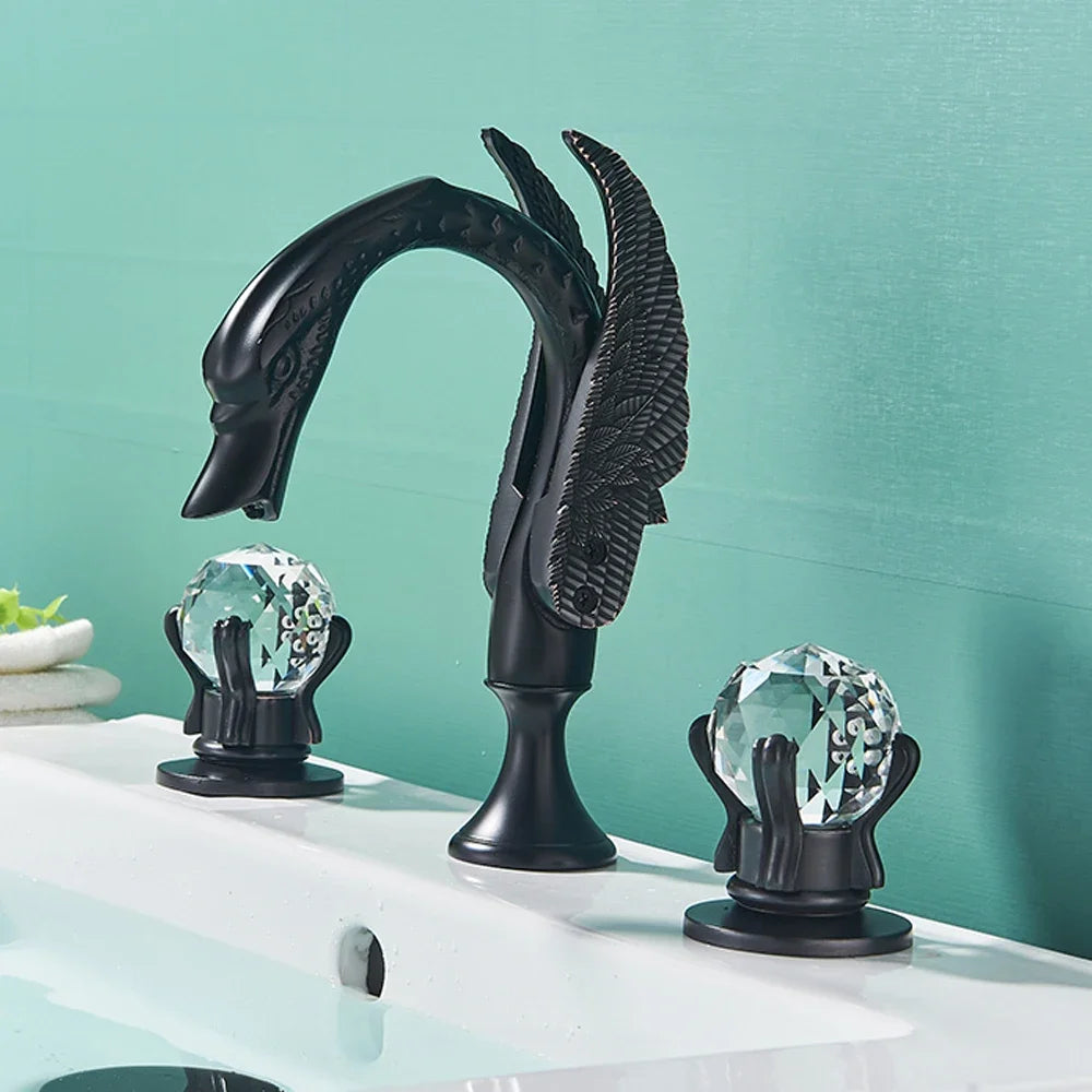 Dfrkjhre Swan Basin Deck Mounted 3-Hole Widespread Faucet