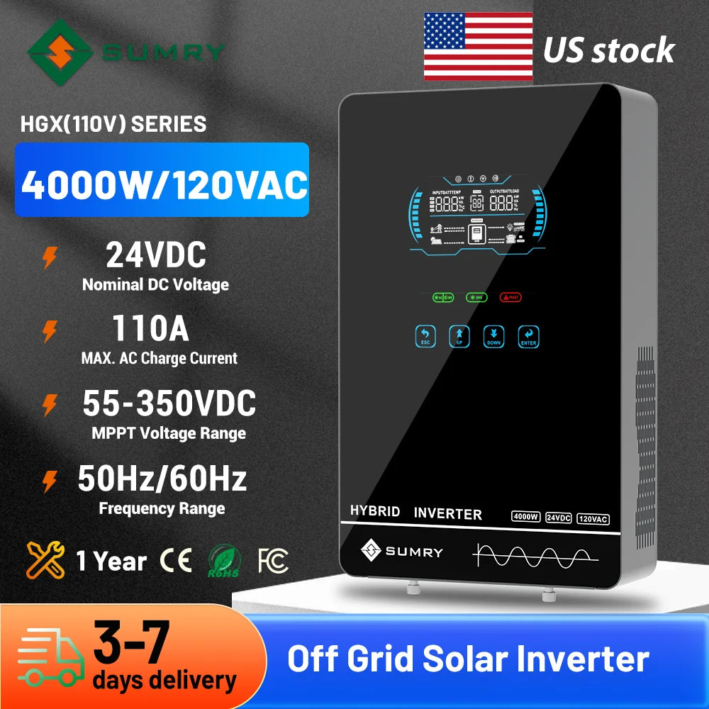SUMRY 4KW Off Grid Solar Inverter 24V MPPT Sine Wave