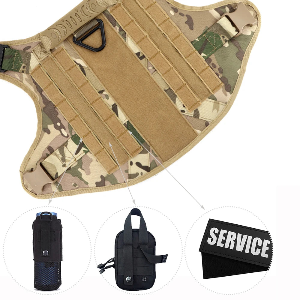 PetTravel Military Dog Harness Vest Set For Malinois Training