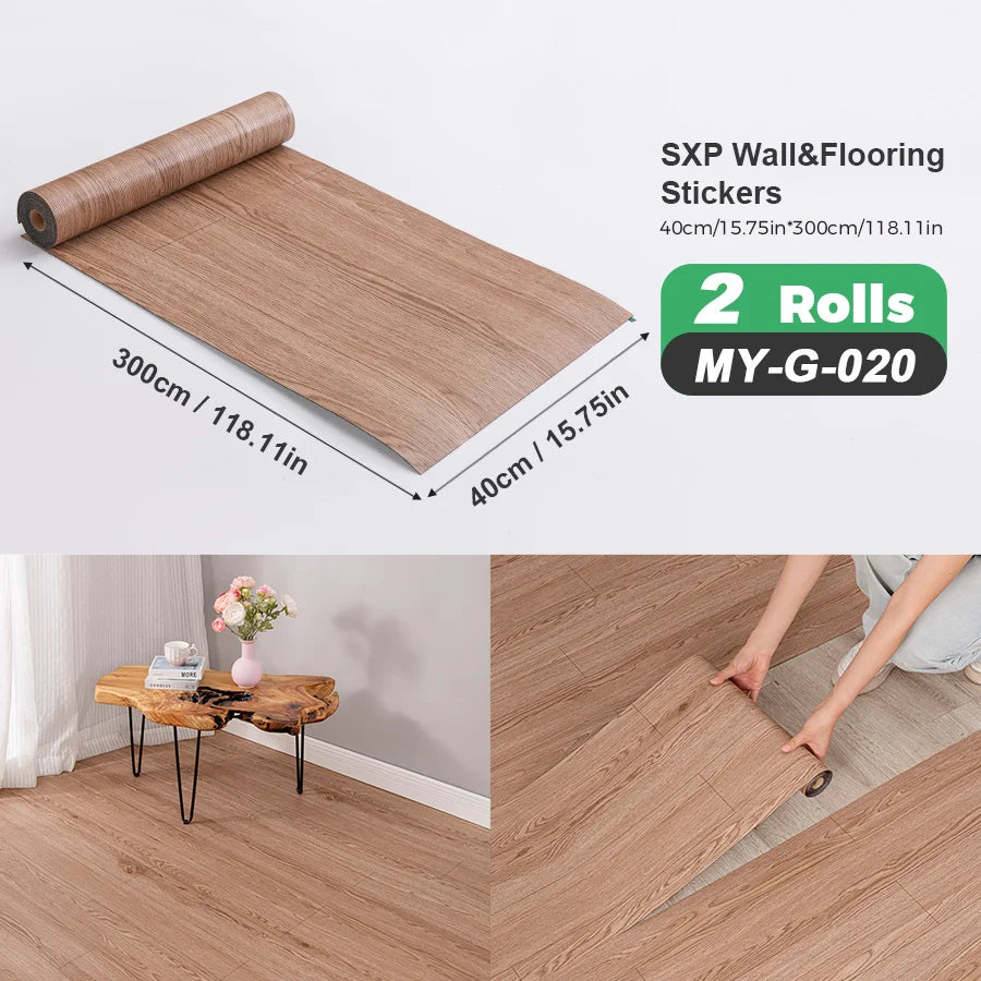 Self Adhesive Wall And Floor Sticker Wood Grain Marble Design