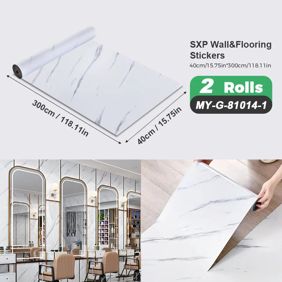 Self Adhesive Wall And Floor Sticker Wood Grain Marble Design