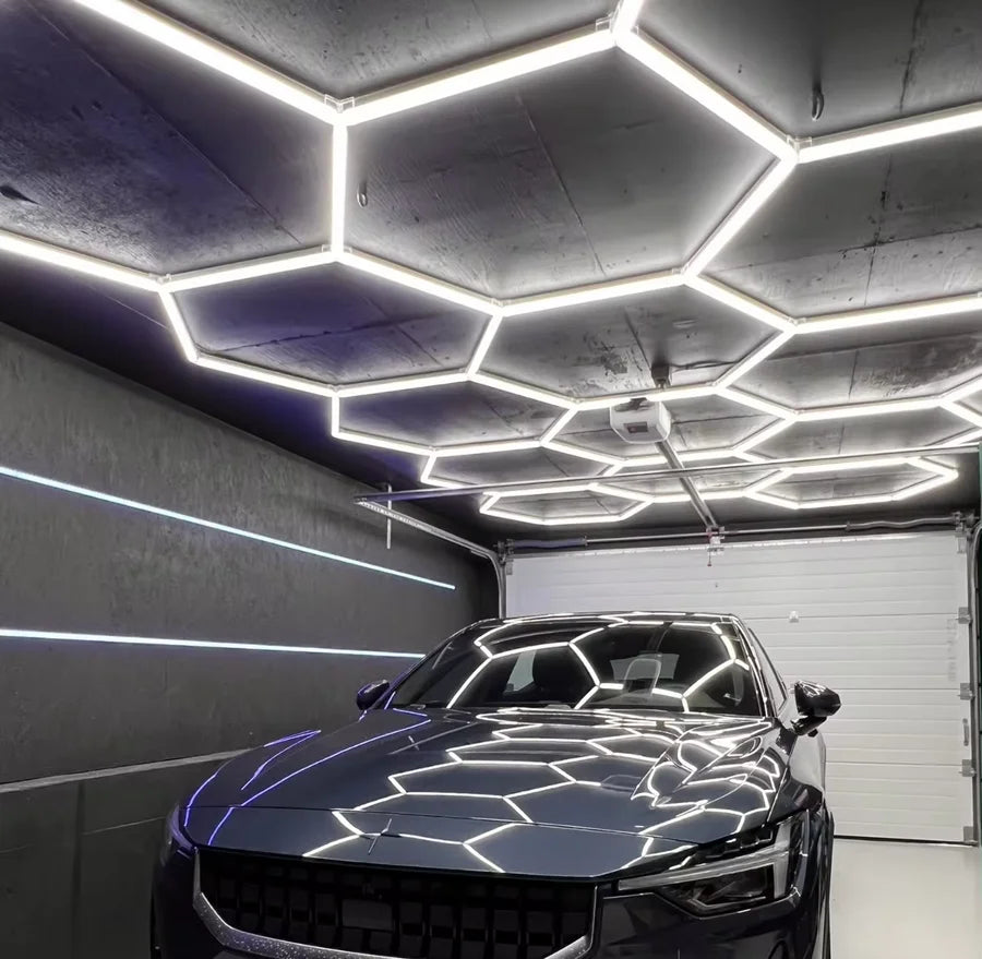 Hexagon LED Garage Light Honeycomb Ceiling Tubular Lighting