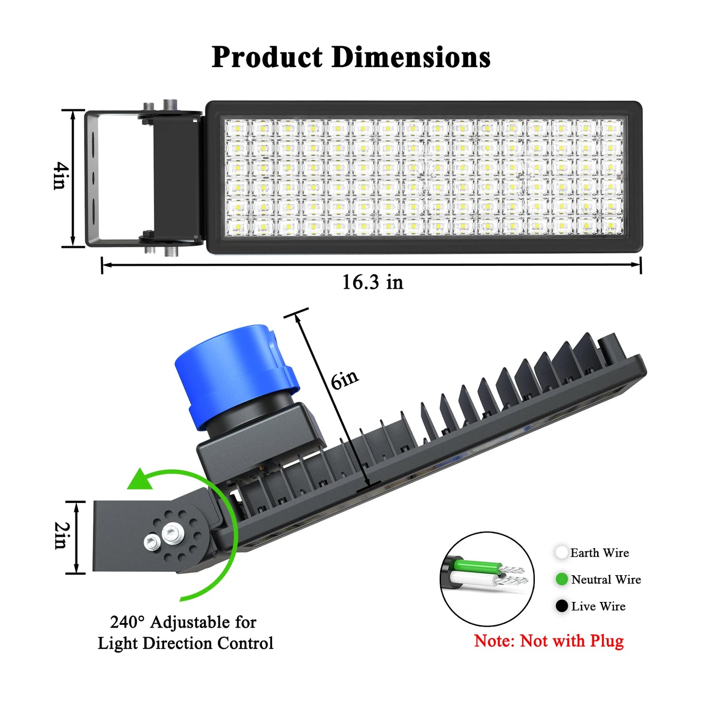 Dusk To Dawn Outdoor Parking Lot Light 100W IP67 Photocell