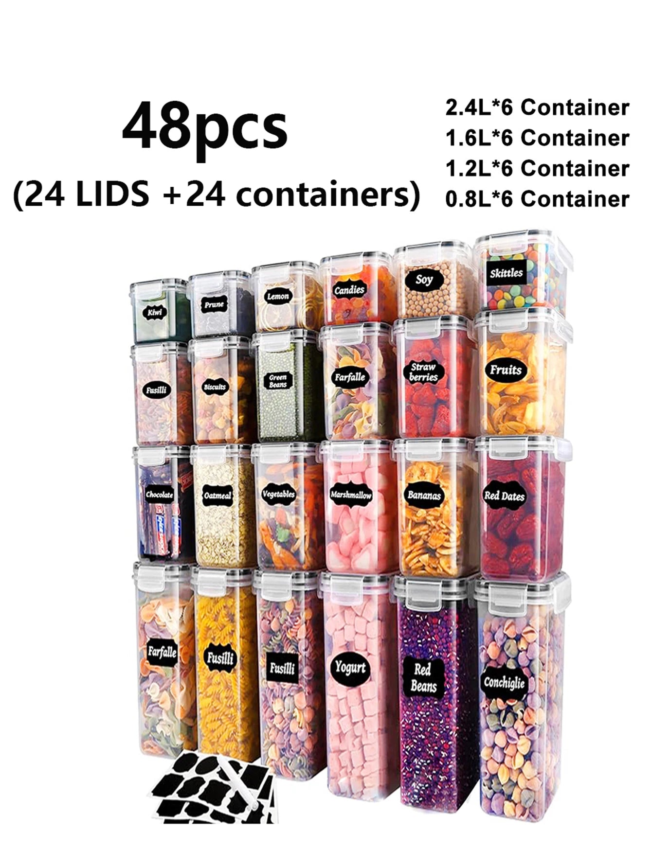Sealed Food Storage Containers with Lids for Kitchen Pantry Jars