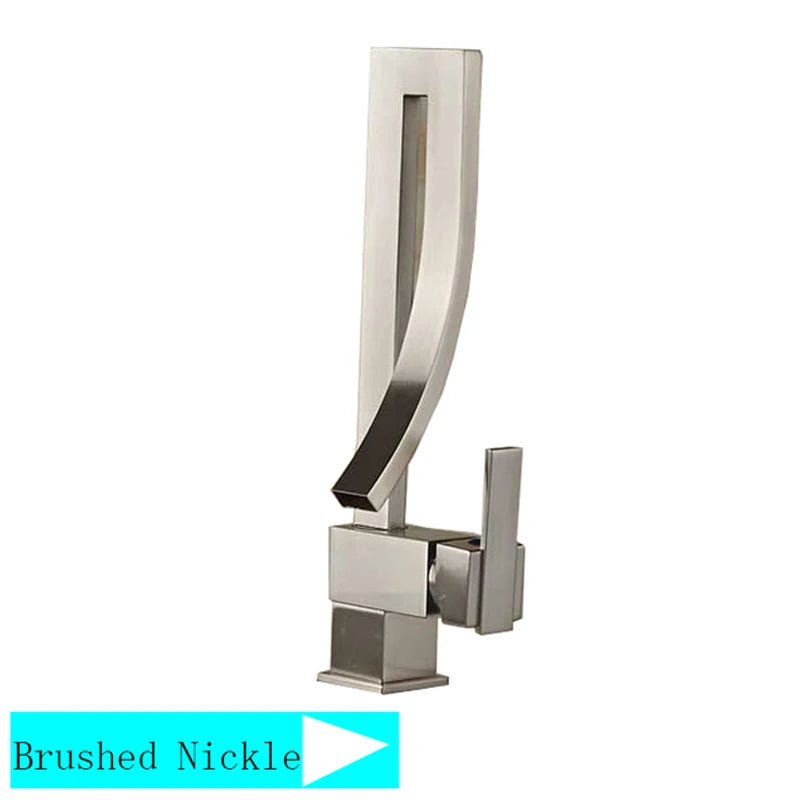 Wanmivezlo Brass Deck Mounted Waterfall Basin Faucet Single Handle