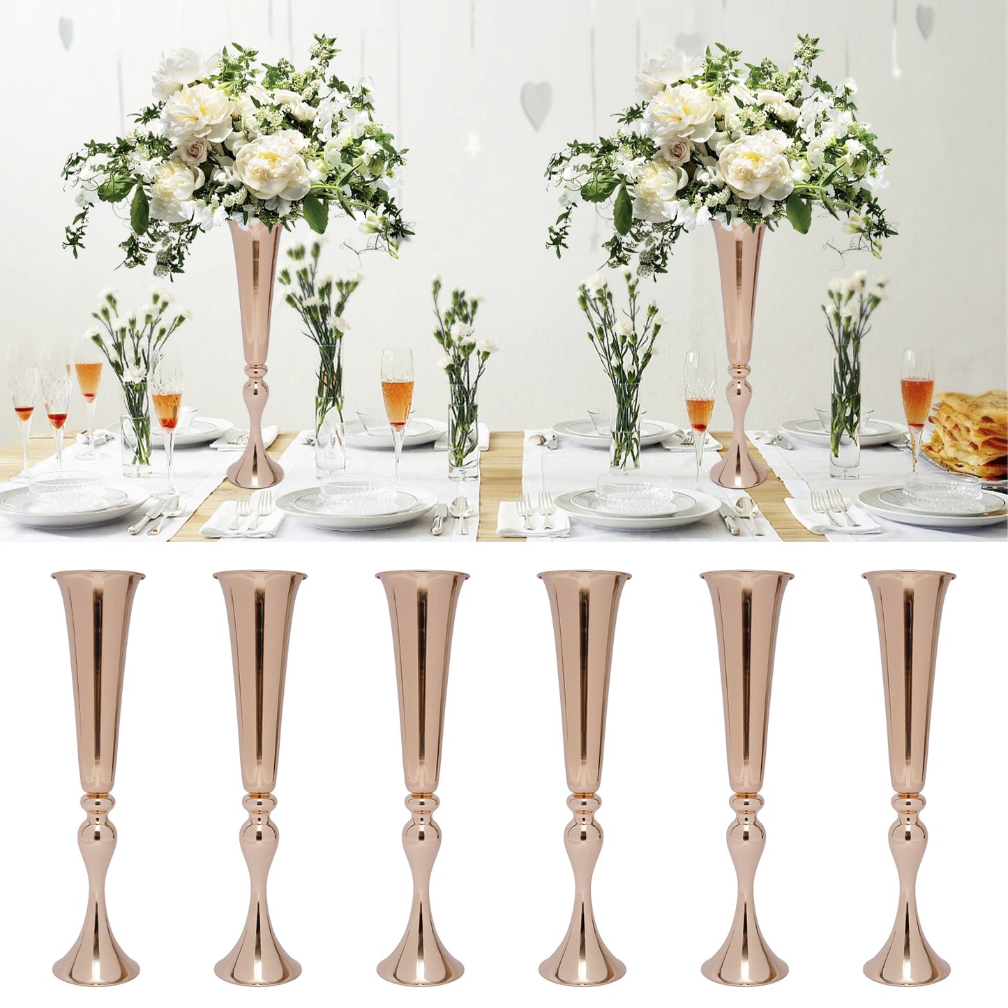 Trumpet Vases Set For Wedding Centerpieces And Table Decor