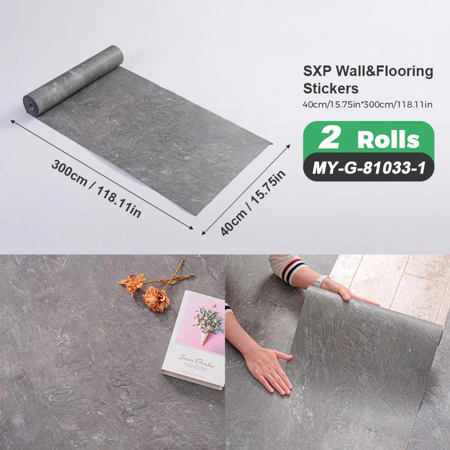 Self Adhesive Wall And Floor Sticker Wood Grain Marble Design