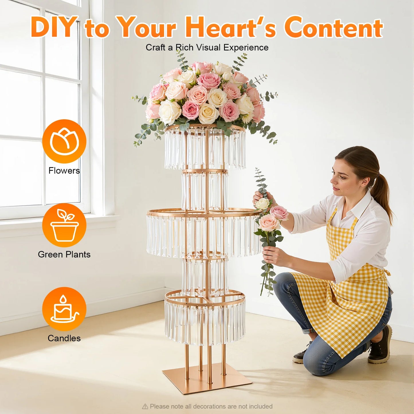 Five Tier Acrylic Wedding Flower Stand