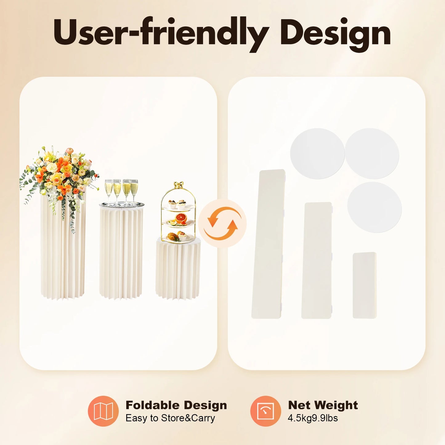 Foldable Cardboard Flower Stands For Wedding Centerpieces And Decor