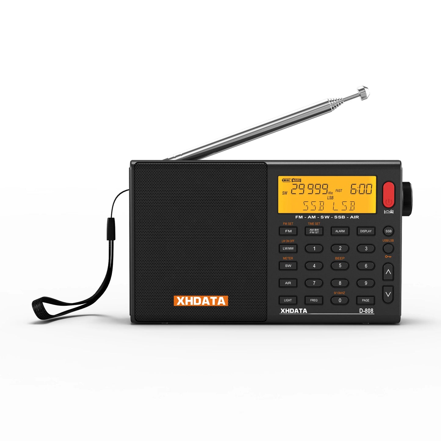 XHDATA D808 Multiband Radio Receiver AM FM SW SSB Portable
