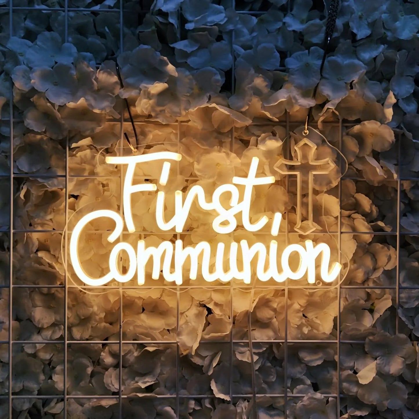 First Communion Neon Sign Led Wall Decor God Bless