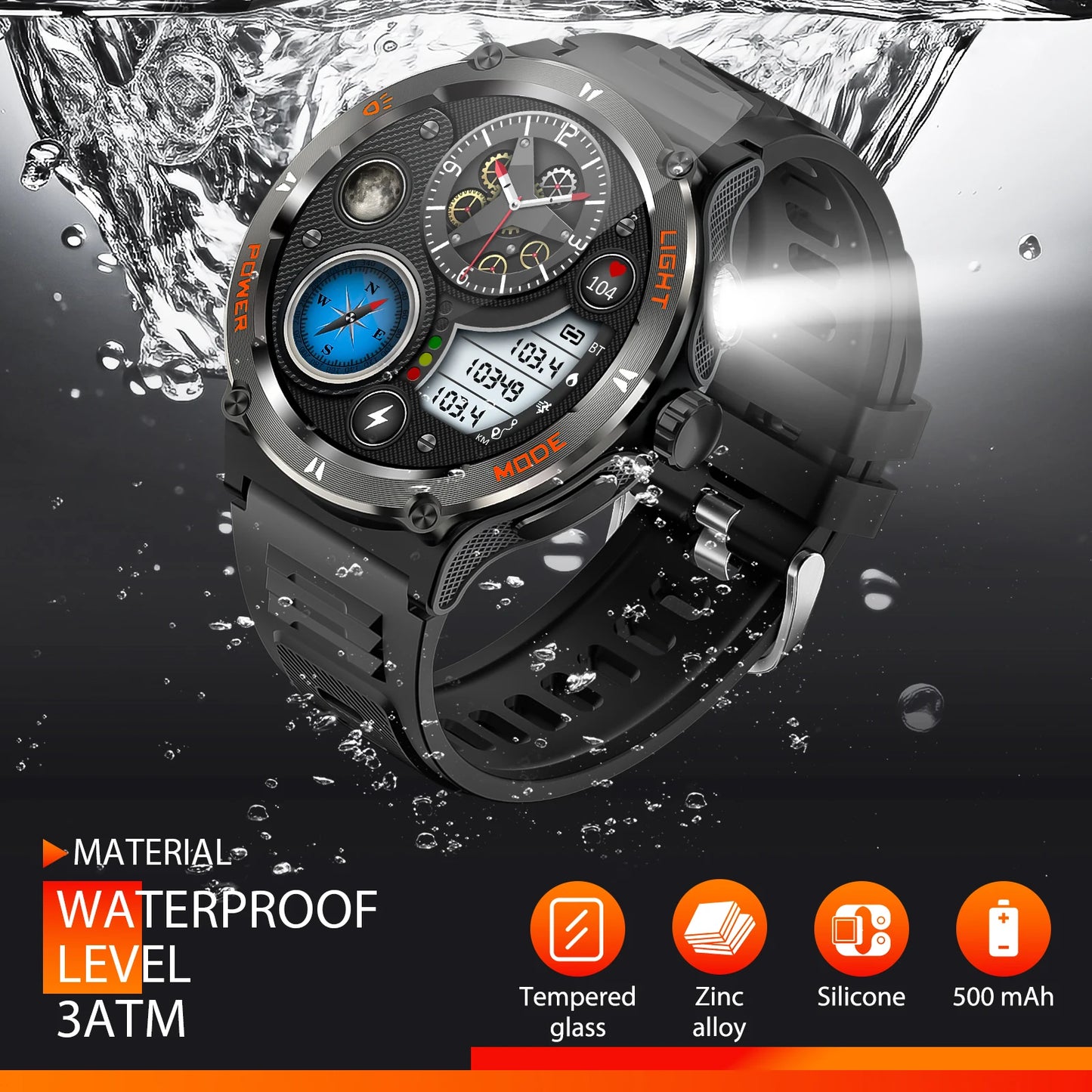EIGIIS Smart Watch 3ATM Waterproof KT76 With HeartRate