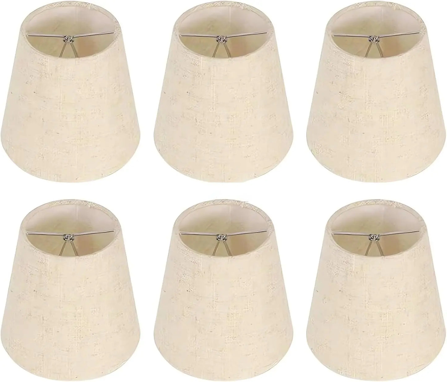 Mini Linen Clip On Lamp Shade Set Of Six For E12 Candelabra Bulbs