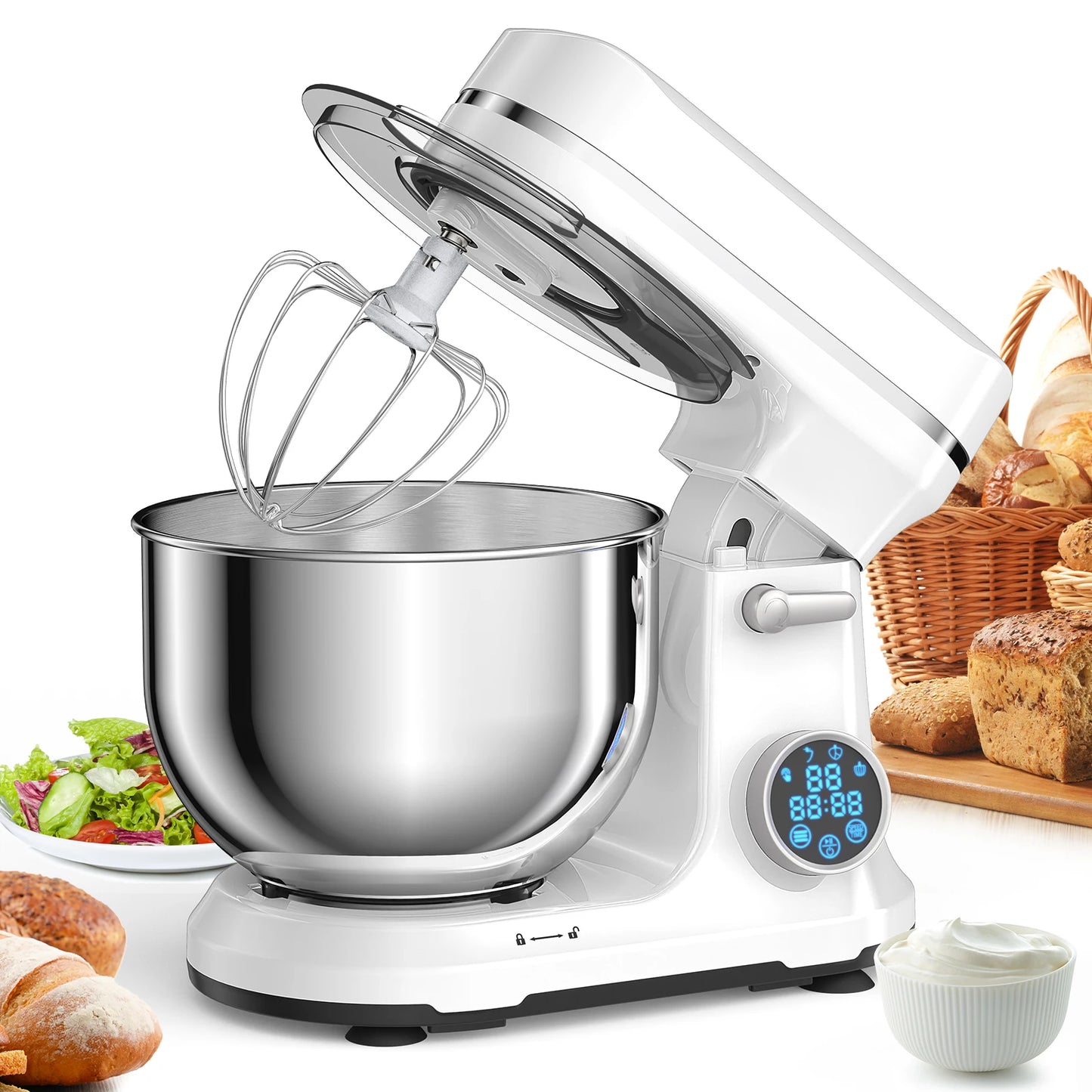Biolomix 1200W Stand Mixer With 11 Speed DC Motor Performance