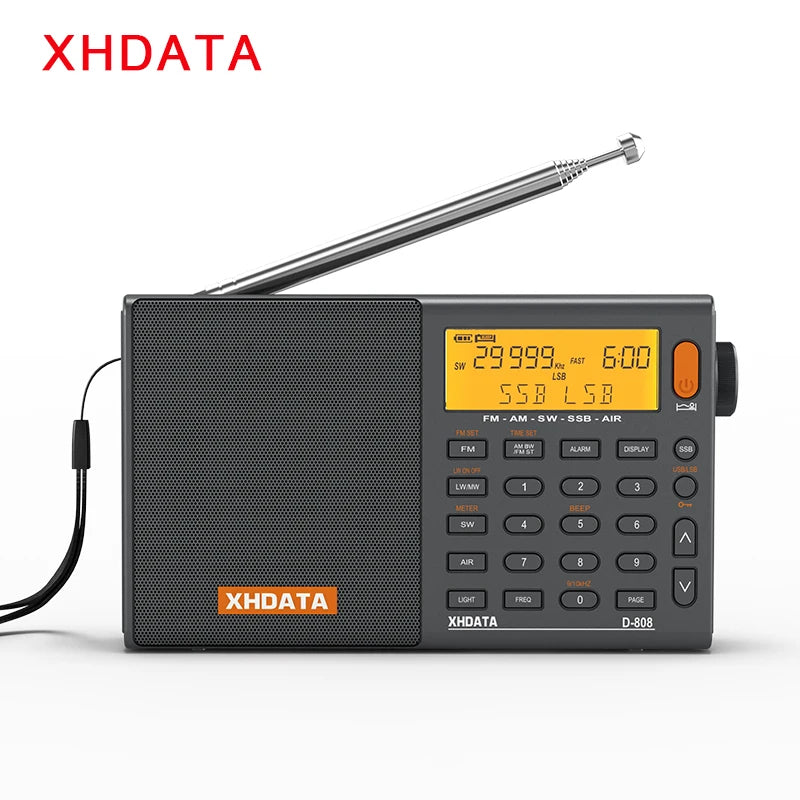 XHDATA D808 Multiband Radio Receiver AM FM SW SSB Portable