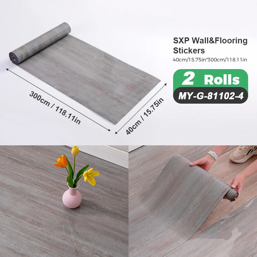Self Adhesive Wall And Floor Sticker Wood Grain Marble Design