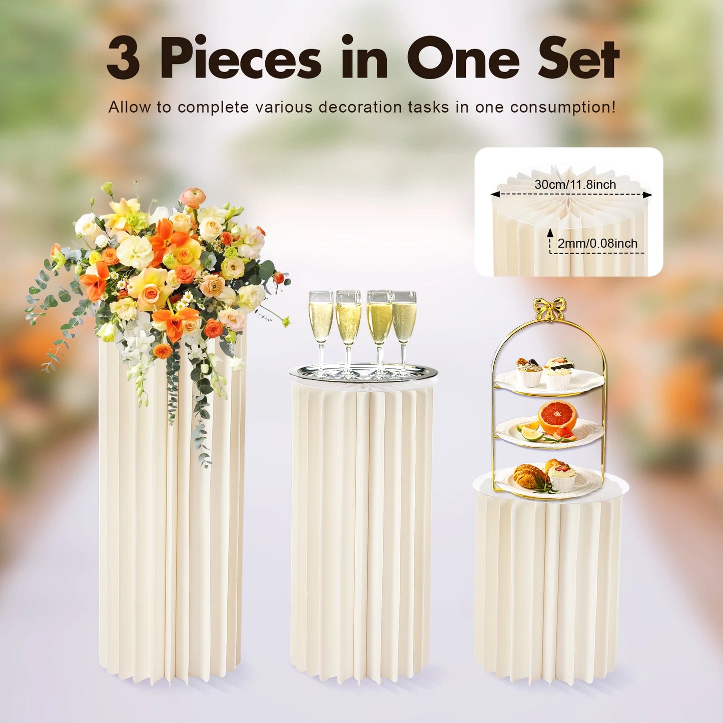 Foldable Cardboard Flower Stands For Wedding Centerpieces And Decor