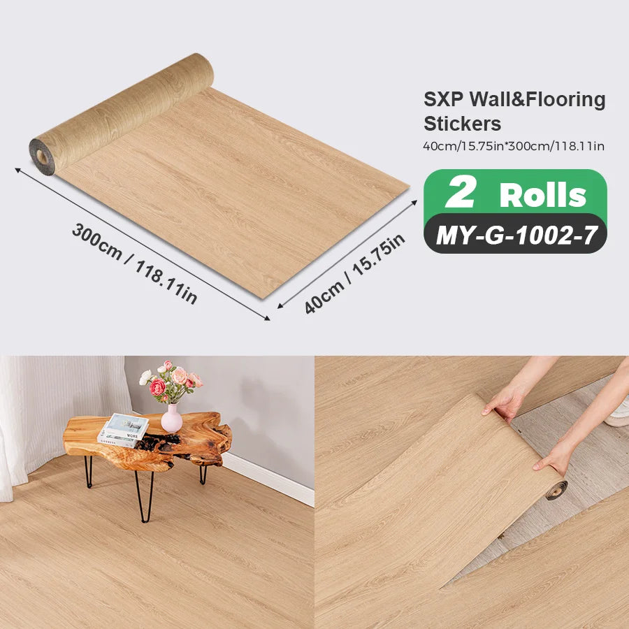 Self Adhesive Wall And Floor Sticker Wood Grain Marble Design