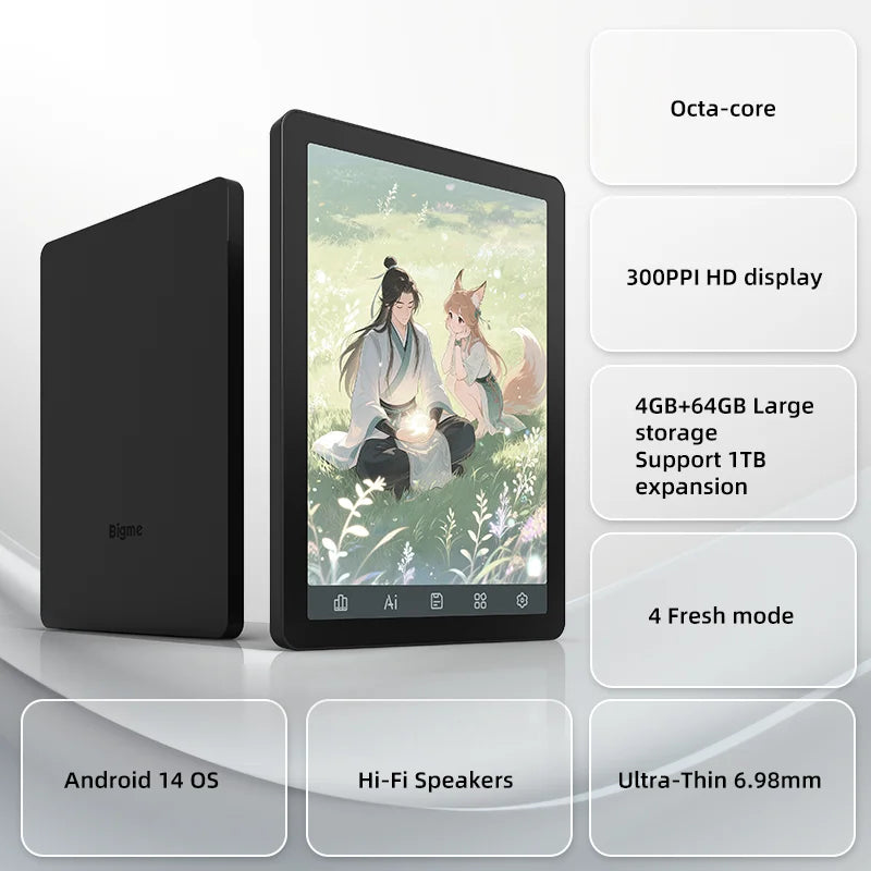 BIGME B6 E Ink Ebook Reader With Front Light Android 14 Google Play