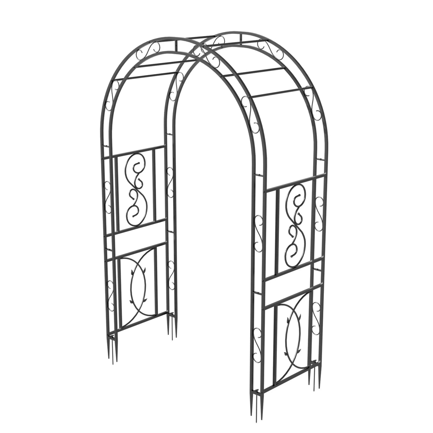 Powder Coated Heavy Duty Metal Garden Arbor Trellis Climbing Plants