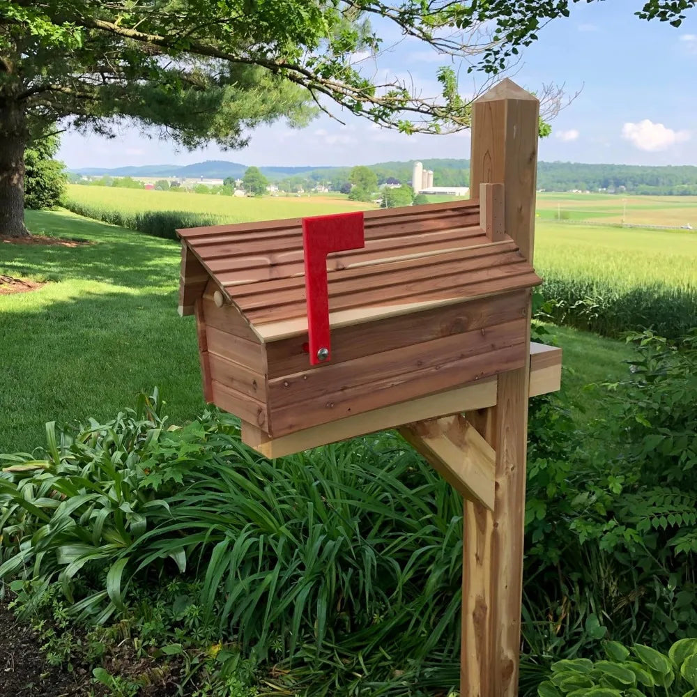 Aromatic Red Cedar Mailbox With Metal Insert, Handmade In USA