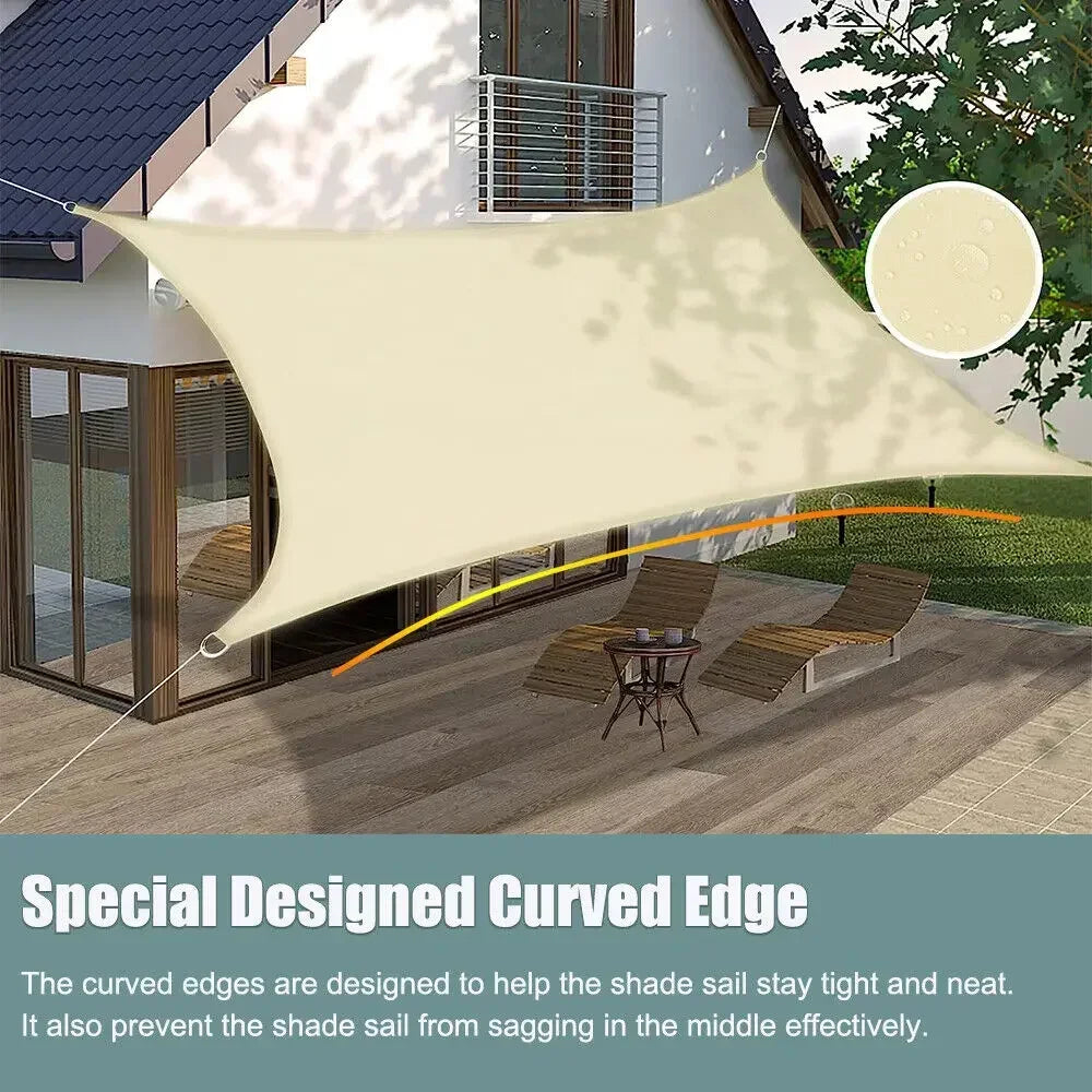 Waterproof Shade Sail Canopy For Outdoor Patio Garden Sun Shade